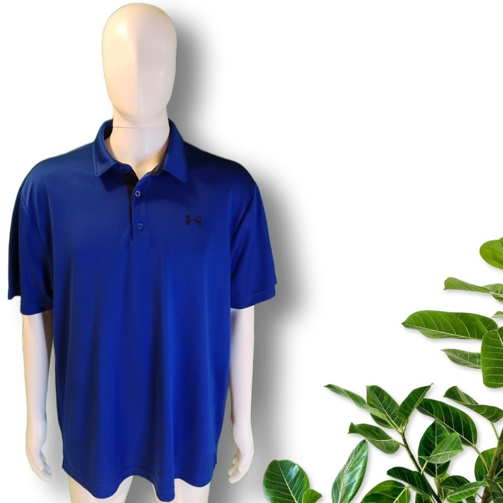 Under Armour Blue 2XL men's polo loose fit shirt.